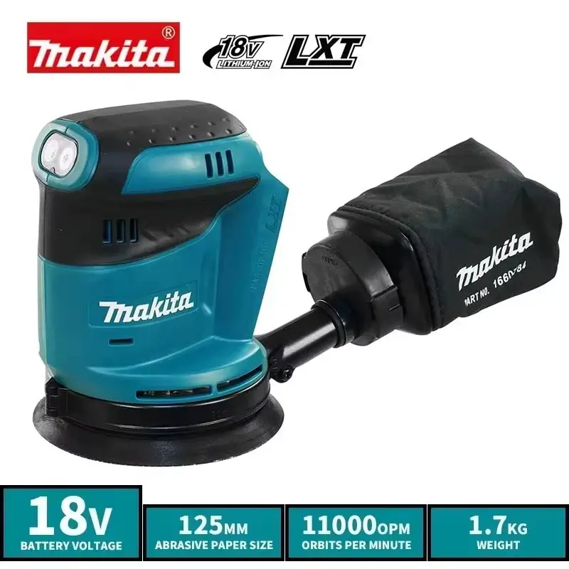 Makita DBO180Z 18 В литий-ионный бесщеточный перезаряжаемый диск случайный орбитальный шлифовальный станок деревообрабатывающий шлифовальный шпатлевка полировка голый инструмент