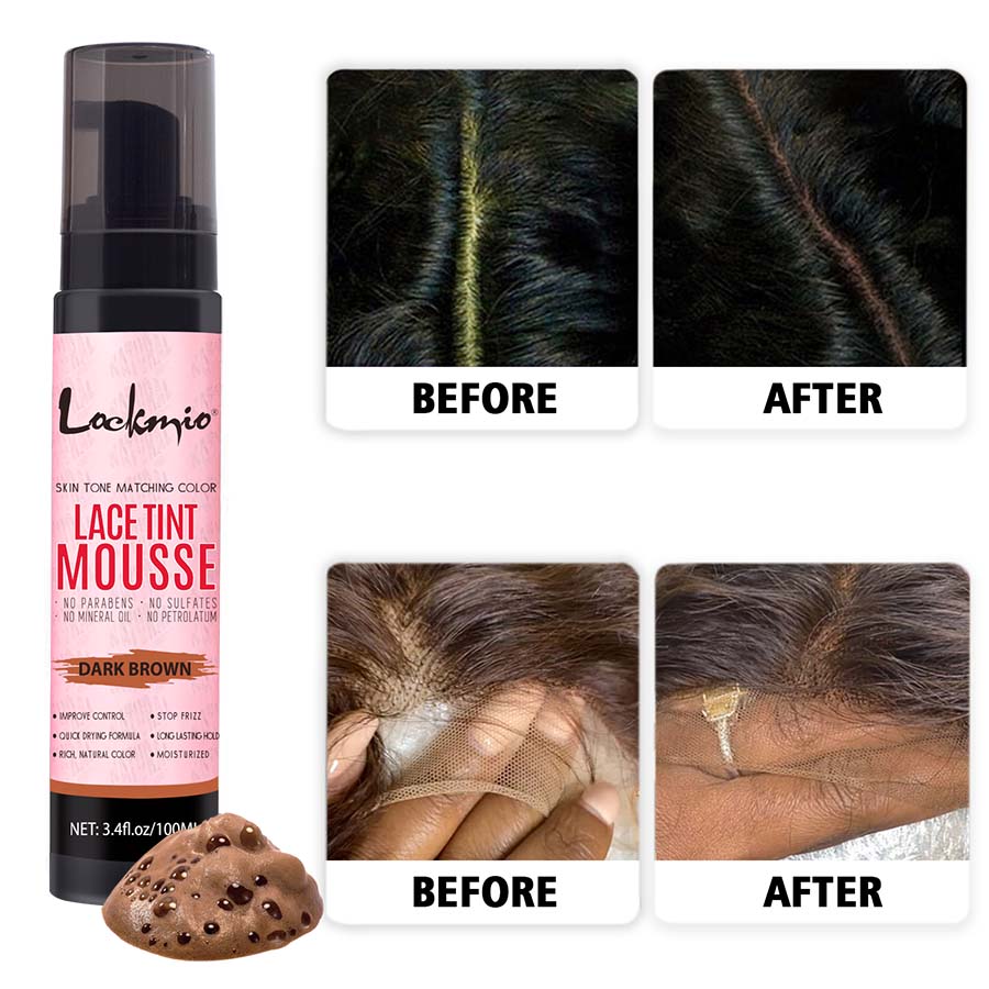 Pruik Tint Schuim voor Lace Front Verven Mousse Natuurlijk Sneldrogend Raster Onzichtbare Kleur Haarlak voor Pruiken