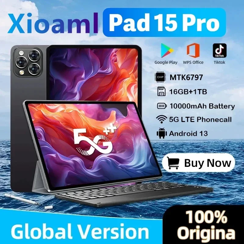 2024 nouveau Original Xioami Pad 15 Pro tablette Android13 11 pouces 16GB 1024GB 5G double SIM appel téléphonique GPS Bluetooth WiFi tablette PC