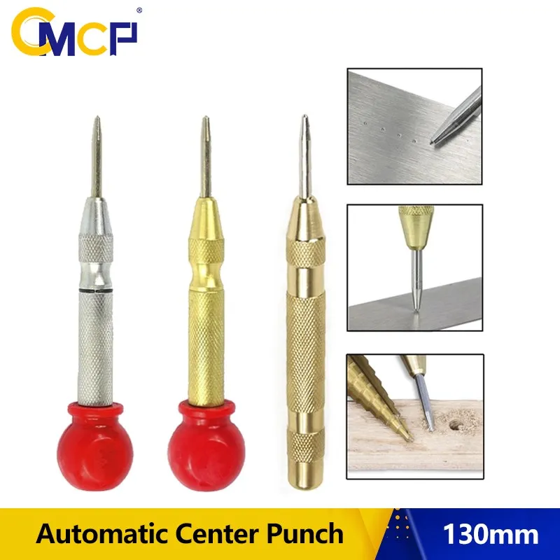 CMCP-punzón de Pin central automático, herramientas de carpintería, broca de Metal, punzón de Pin central, rotulador de abolladura con resorte, 130mm