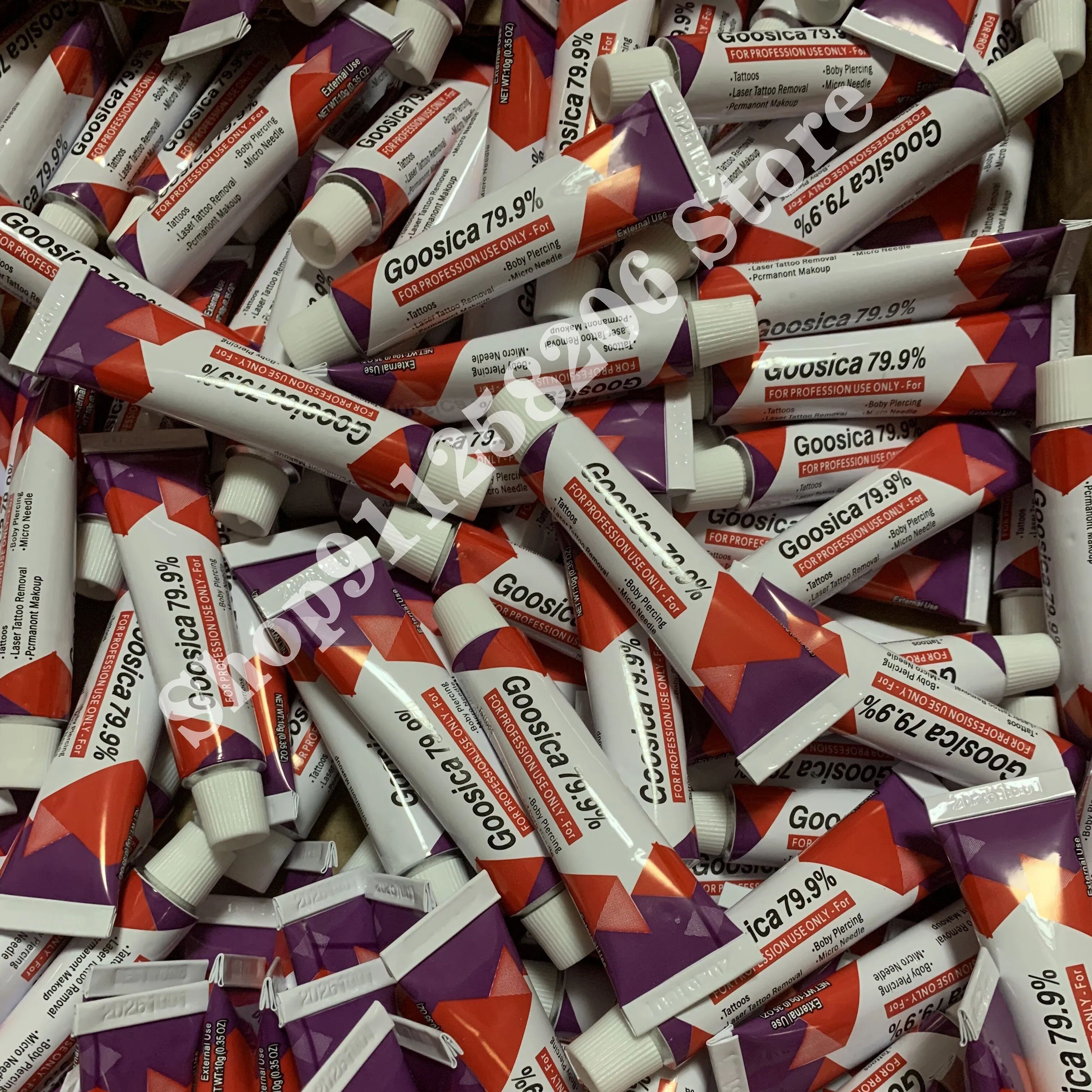 Goosica Tattoo Body Skin Cream, Antes de Maquiagem Permanente, Piercing, Sobrancelha, Lábios, 20,9%, Nova Chegada, 10Pcs