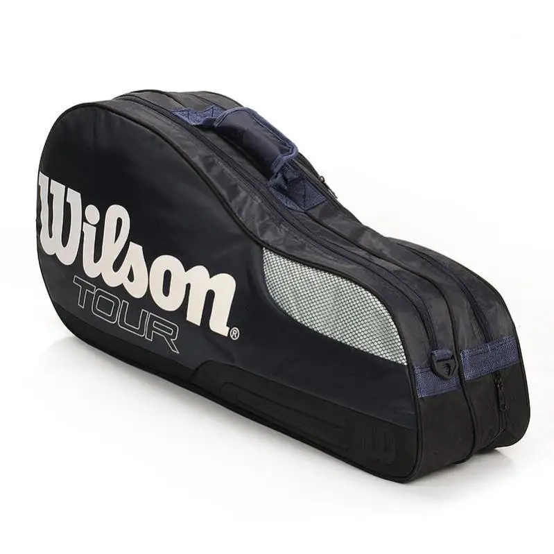 Bolsa de raqueta de tenis Wilson genuina, bolsa de raqueta de tenis impermeable para exteriores de gran capacidad, bolsa de Golf, bolsa deportiva de tenis para hombres y mujeres