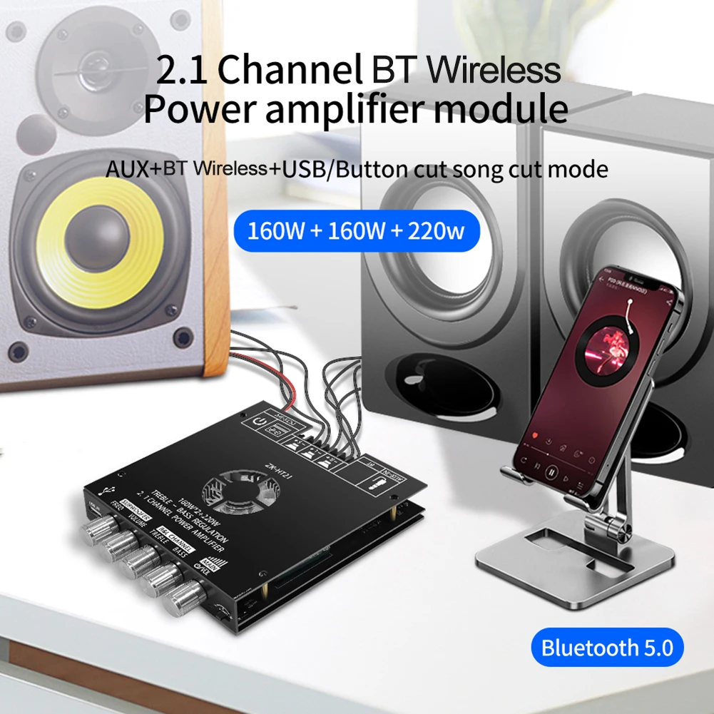 ZK-HT21 Audio Power Verstärker Modul DC15-36V TDA7498E Verstärker Bord Modul 160WX2 + 220W 2,1 Kanal HiFi Bluetooth-Kompatibel
