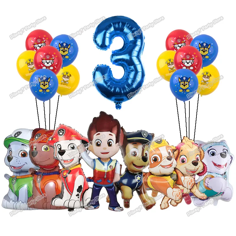 PAW 순찰 생일 파티 장식 새 버전 풍선 세트 일회용 식기 어린이 이벤트 용품 배너 배경 선물