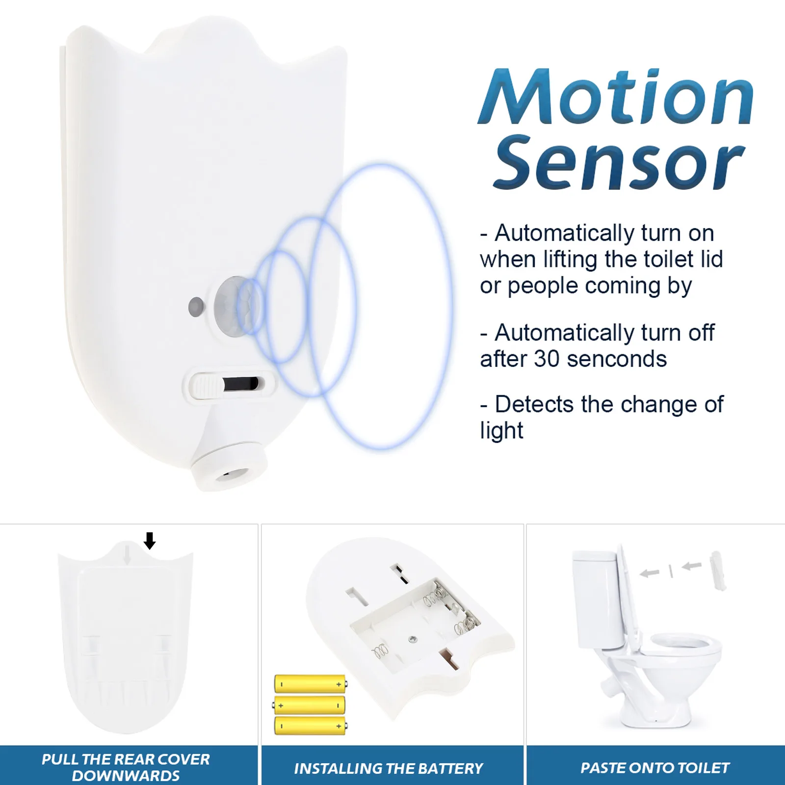 Proyector de luz nocturna para inodoro con Sensor de movimiento de cuatro patrones, decoración Linda para baño, Gadgets de baño, inodoro con interruptor de palanca
