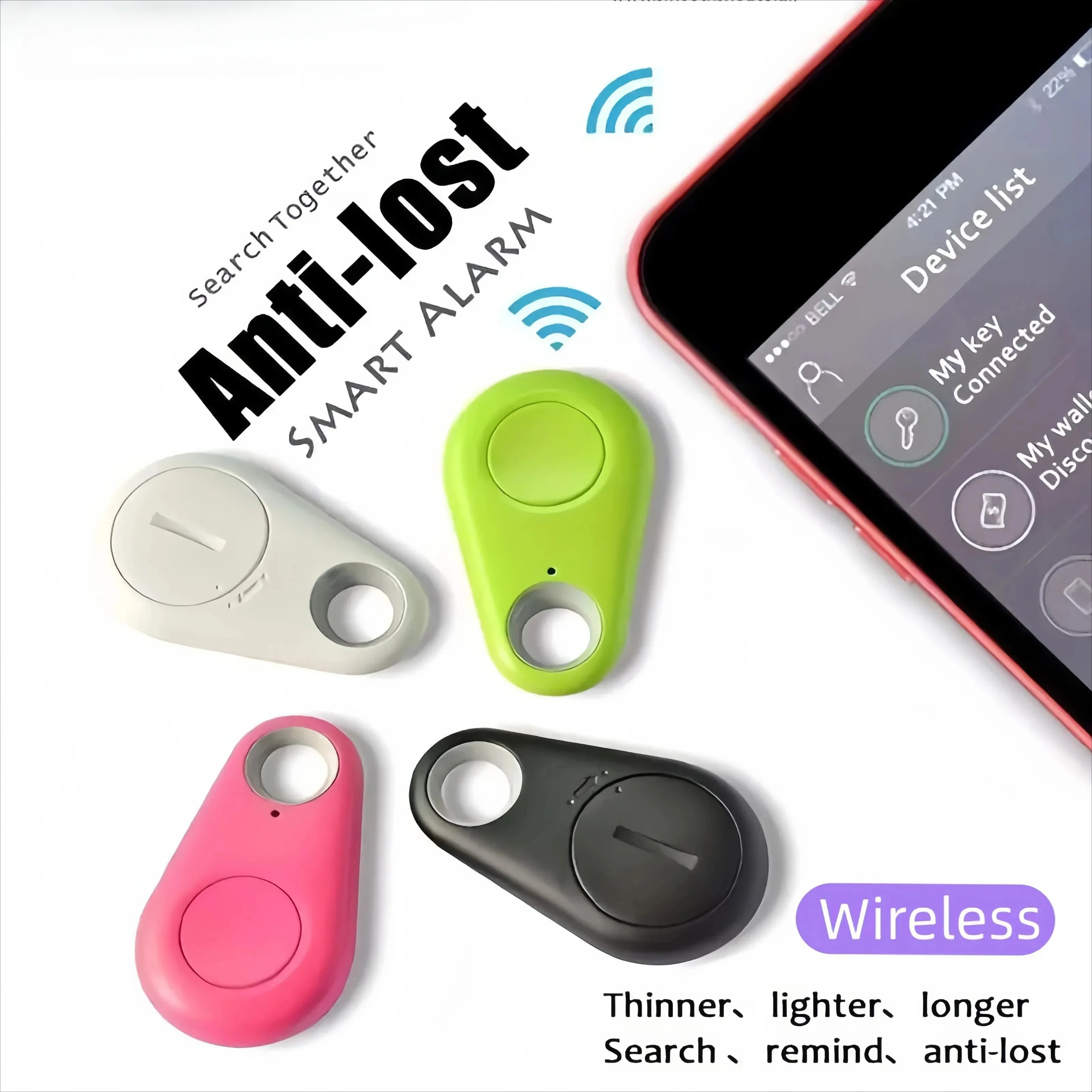Mini rastreador de dispositivo anti-perda GPS para carteira e animal de estimação com posicionamento bidirecional compatível com smartphones Android como acessórios para animais de estimação