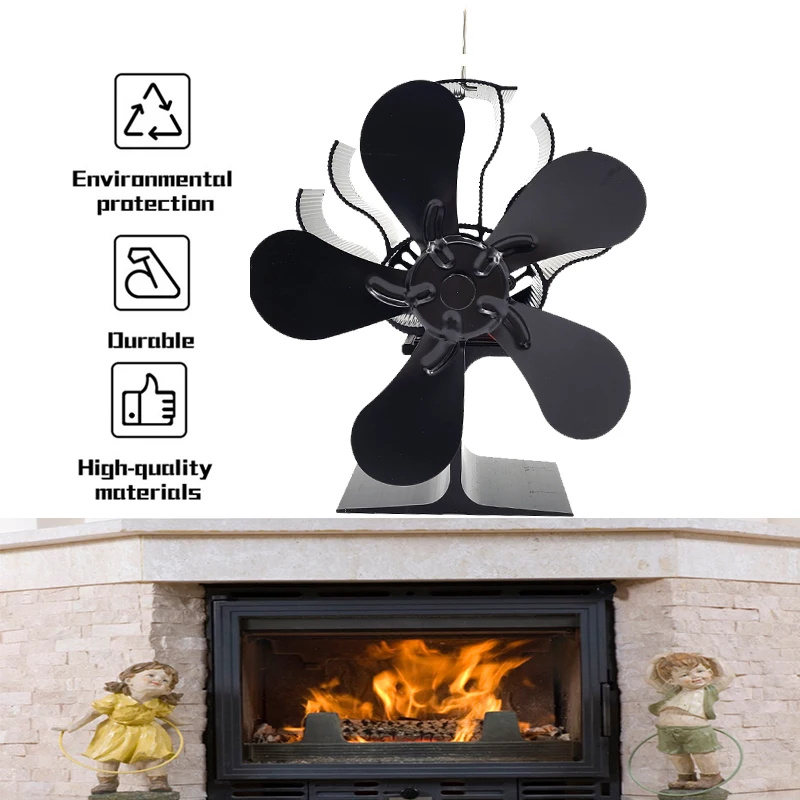 5-Blade Warmte Aangedreven Kachelventilator voor Houtkachel Open haard Stille Milieu Fan Heater Tool Efficiënte Warmteverdeling