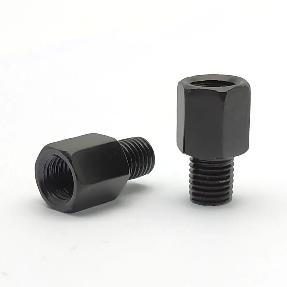 Adaptador de espejo negro M10 M8 10MM 8MM adaptadores de espejos retrovisores para motocicleta tornillos de perno de conversión de rosca derecha izquierda