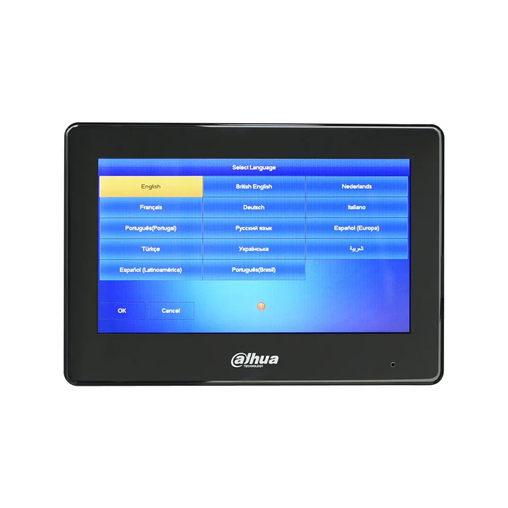 Dahua mehrsprachig vth5421hw vth5421hb 802.3af poe 7-Zoll-Innenmonitor, IP-Türklingel, Video-Intercom-Monitor, Schluck-Version