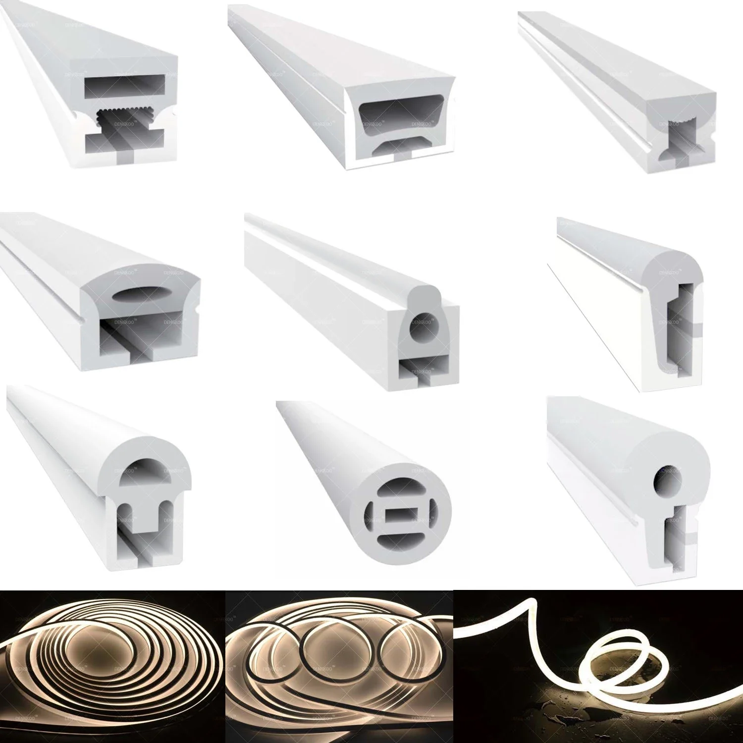 WS2812B LED Neon Dây Ống SK6812 RGBW WS2811 WS2815 IP67 Chống Nước Silica Gel Dẻo Dải Đèn Ống Mềm Cho Gia Đình trang Trí