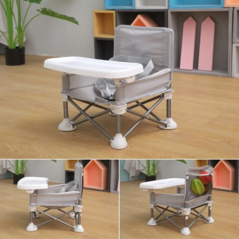 # Silla alta plegable portátil para bebé, asiento de comedor ligero para viajes, Picnic en la playa al aire libre