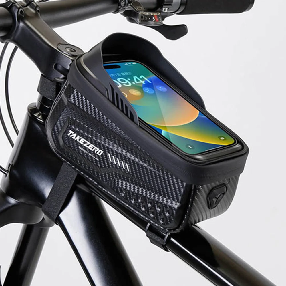 NEWBOLER Borsa da bicicletta Borsa da ciclismo touch screen impermeabile Telaio per tubo anteriore superiore Borsa da bici da strada MTB 6.9 Custodia per telefono Accessori bici