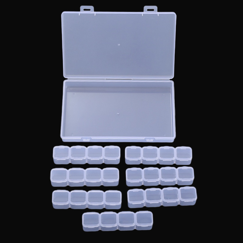 新しい 28 グリッドプラスチックジュエリー収納ボックスネックレスイヤリングリングジュエリー包装オーガナイザーポータブル錠剤薬収納ボックス