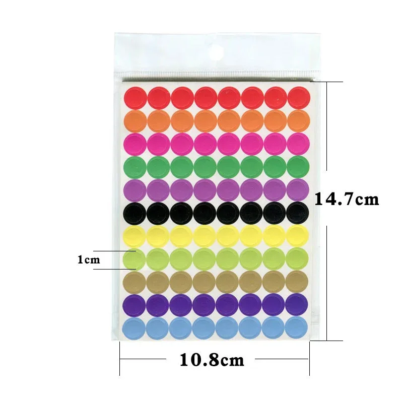 สติกเกอร์ลายจุดสี ขนาด 6 มม. 8 มม. 10 มม. 19 มม. 20 มม. 40 มม. ลายวงกลม สำหรับตกแต่งสำนักงาน ห้องเรียน งานปาร์ตี้ ของเล่น ตกแต่งไดอารี่