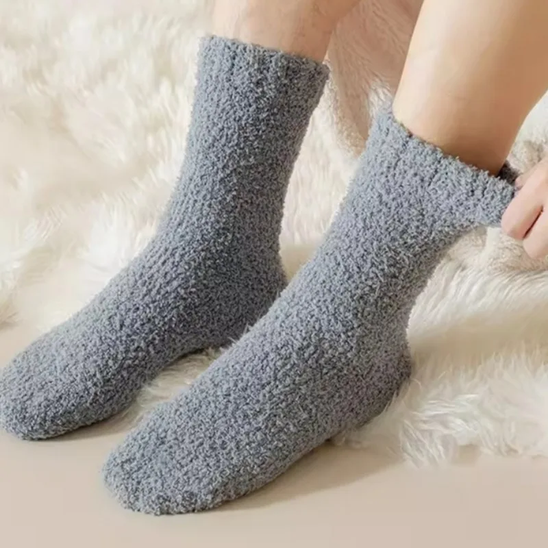 Winter Coral Fleece Warm Sock Anti Odor Comfortable Thick Plush Thermal Socks Outdoor Sports Foot Protection Anti Wear Hosiery