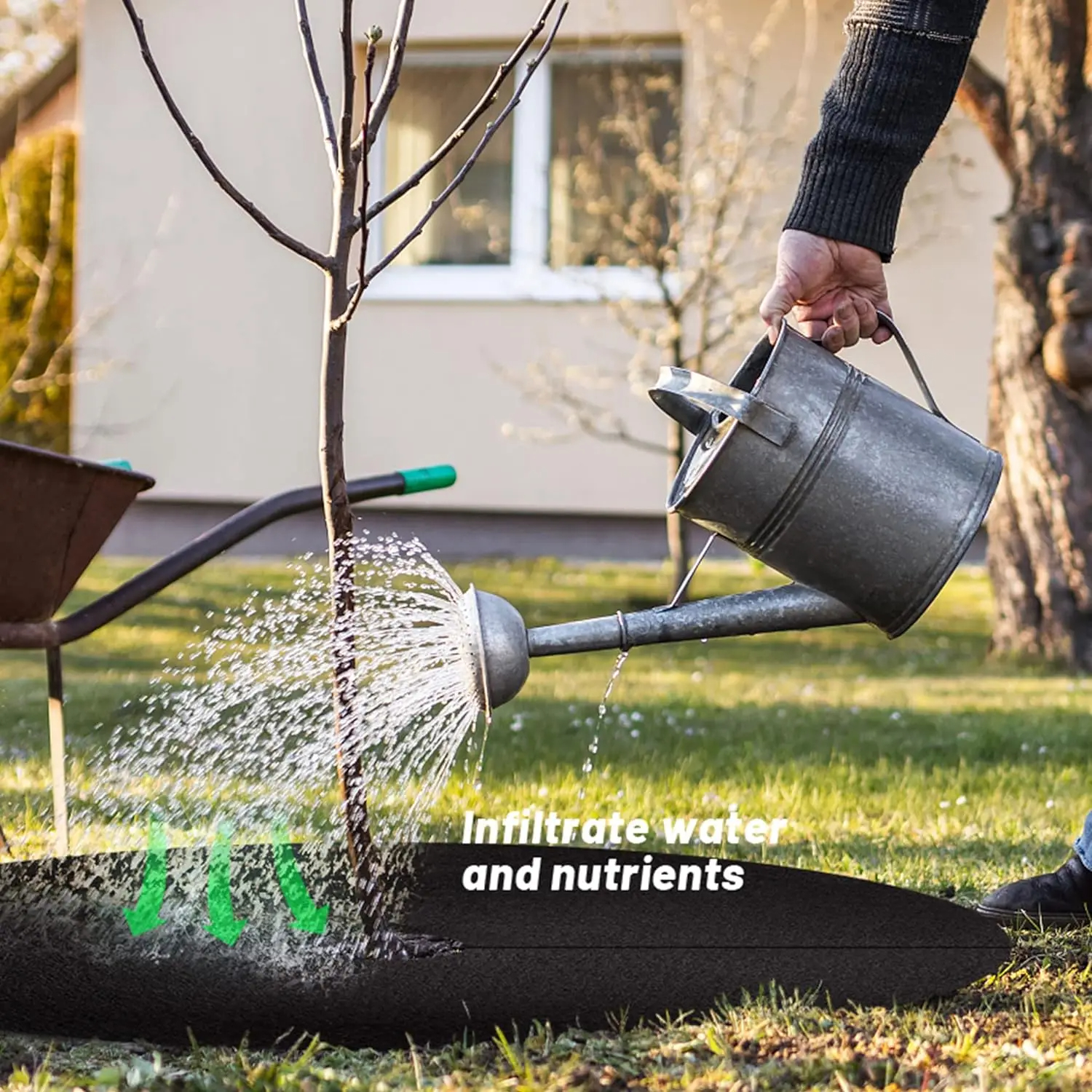 10 Uds. Anillo de palenco de árbol no tejido estera protectora de árbol degradable barrera de malas hierbas de árbol reutilizable para Control de malezas protección de raíces