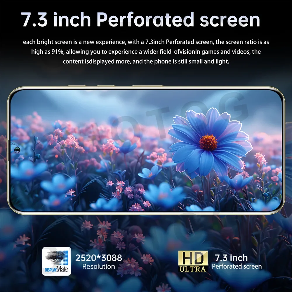 2025 Smartphone SMS 24 Ultra Originale 7.3HD Doppia Scheda SIM Telefono Cellulare 7800mAh Android 14 Versione Globale Cellulari Cellulari