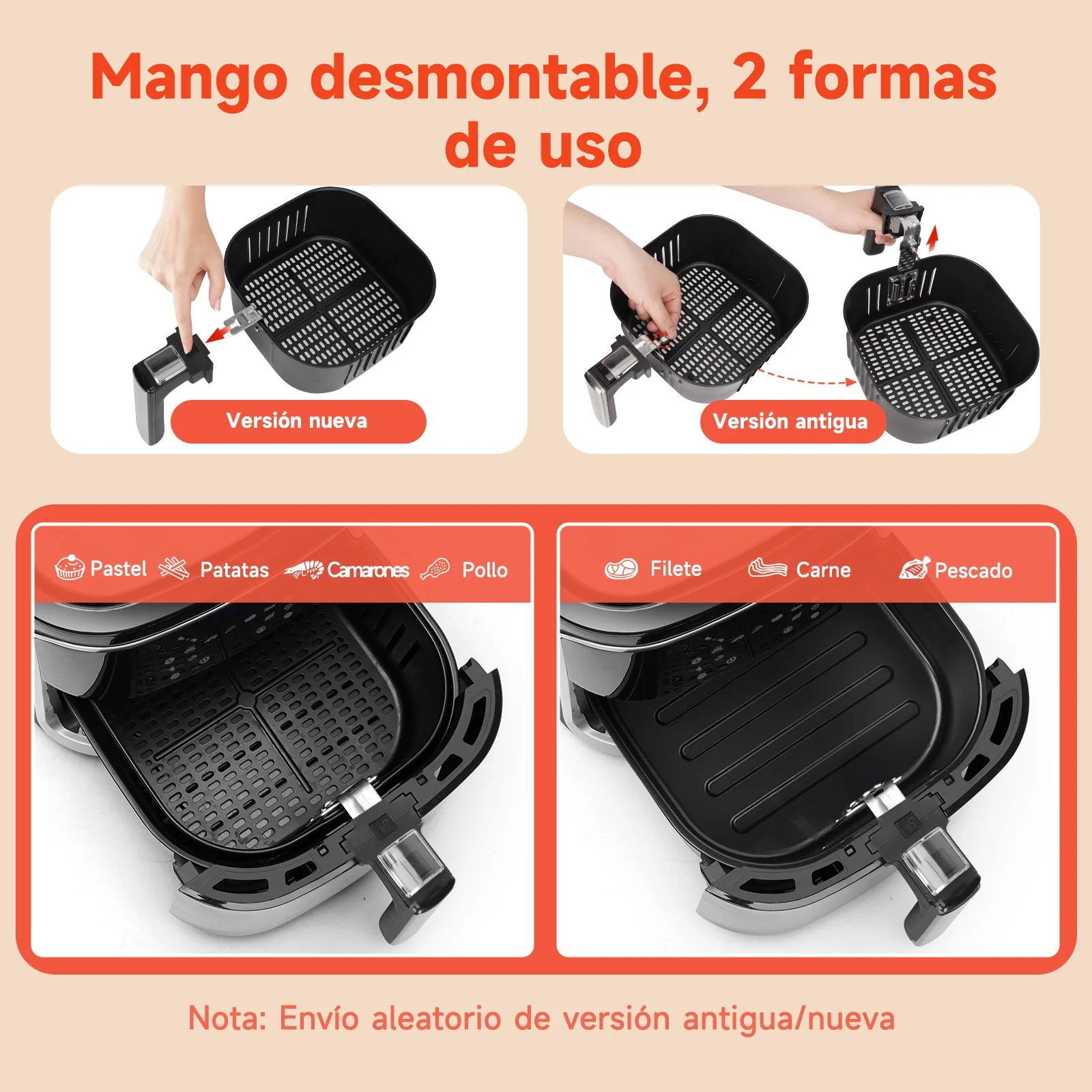 AIGOSTAR Freidora de Aire sin Aceite 7L,1900W, Inteligente. Conexión Wifi.Pantalla LED táctil, 7 funciones preestablecidas + mantener caliente y modo manual, Libre de BPA