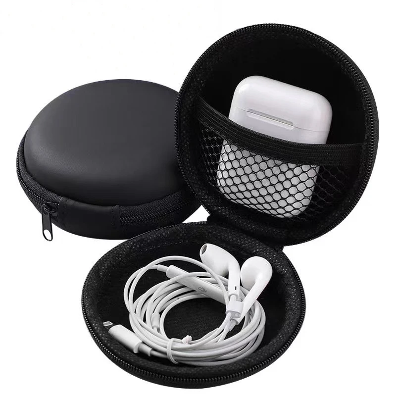 Kopfhörer Aufbewahrung koffer pu mini tragende harte Tasche Box Fall für Kopfhörer Kopfhörer Zubehör Ohrhörer Speicher karte USB-Kabel