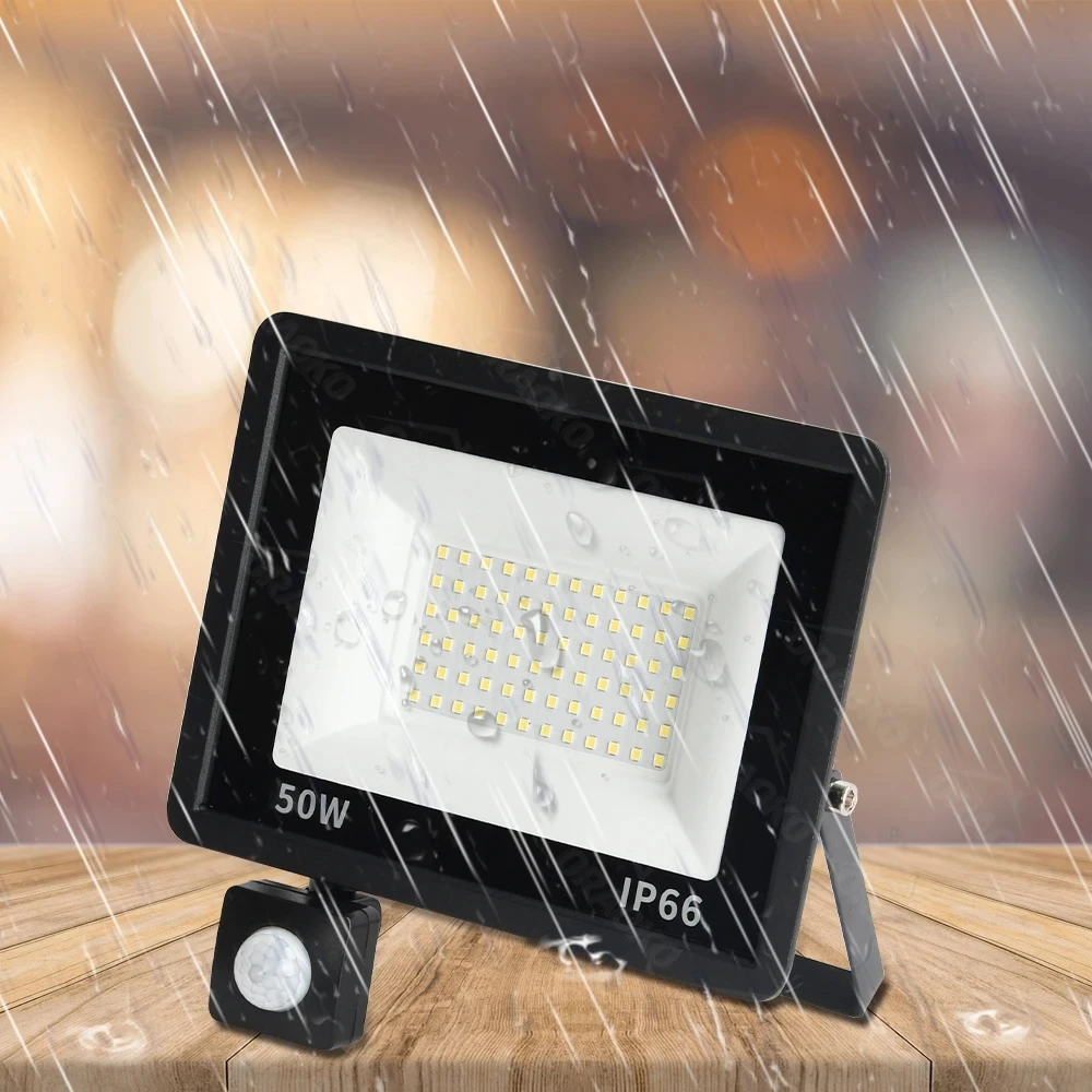 Luz Led con Sensor de movimiento para exteriores, 220V, 10W, 20W, 30W, 50W, 100W, Detector de foco, lámparas de proyector, resistente al agua, enfoque Led Ip66