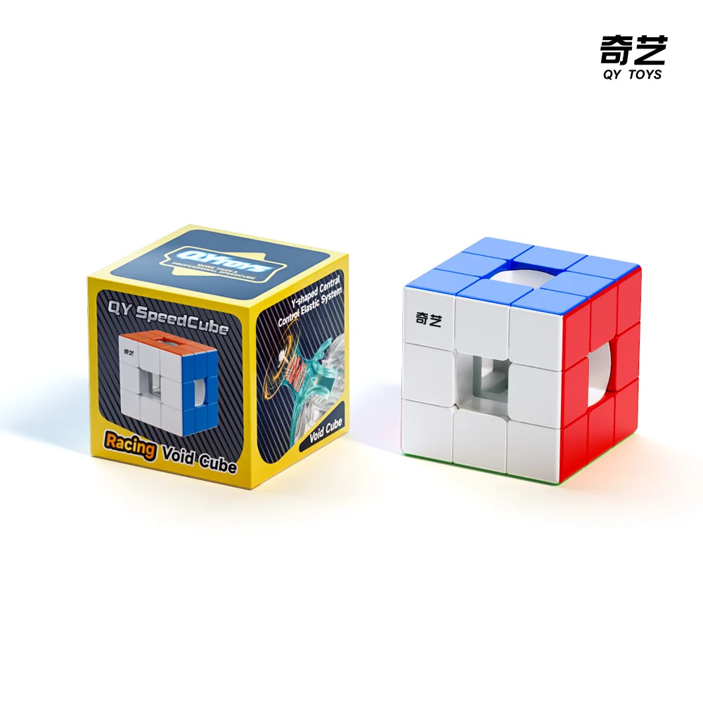[JudyCube] Qiyi Racing Void Cube Магнитный УФ-волшебный скоростной куб Игрушки-непоседа без наклеек Cubo Magico Puzzle Qiyi Hollow 3x3 M