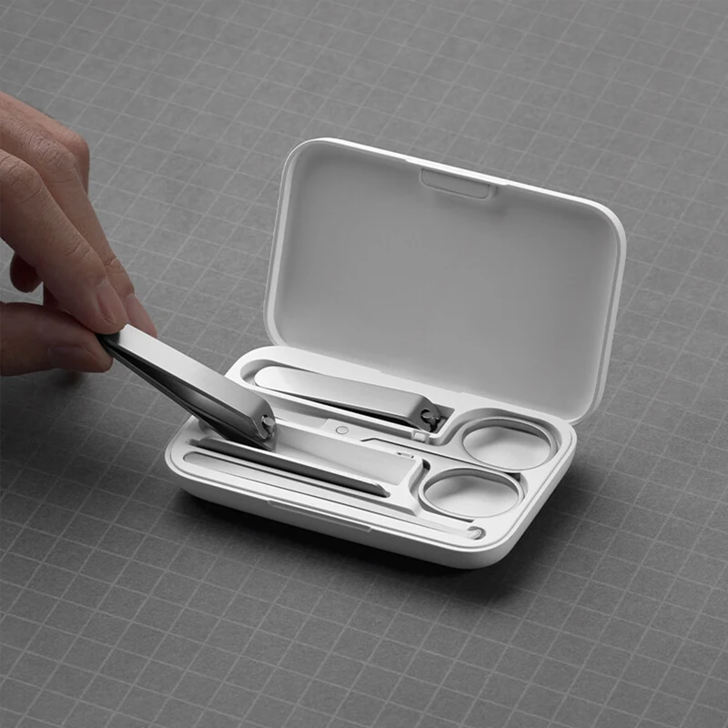 Xiaomi Mijia – coupe-ongles 5 en 1 en acier inoxydable 420, soins de pédicure, lime à ongles Portable avec coque de rangement anti-éclaboussures