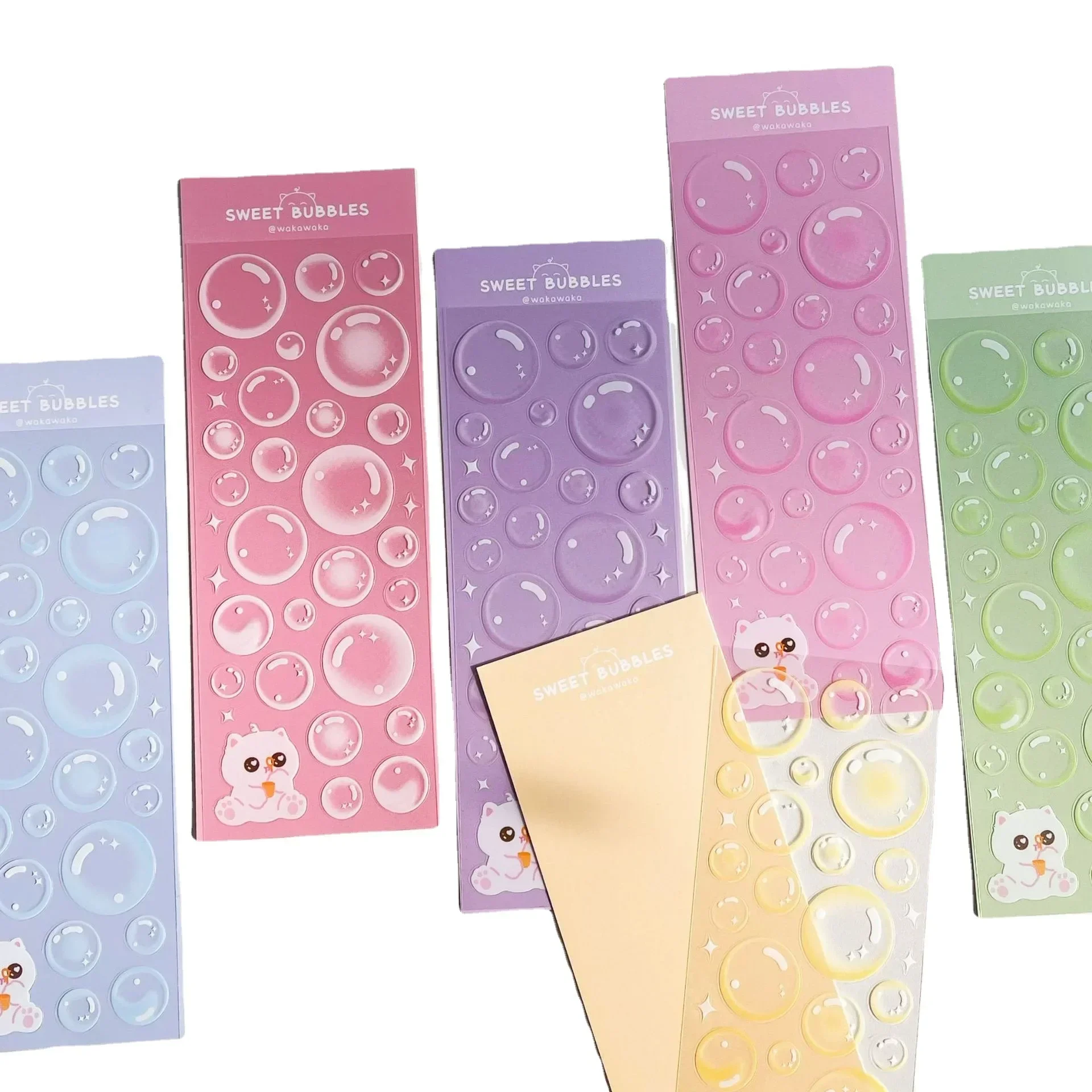 Autocollants coréens, vente en gros, bulle transparente originale, Style Ins, compte à main mignon avec cartes autocollantes
