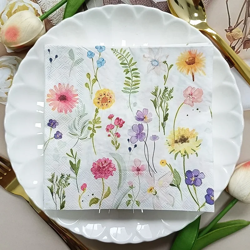 10/20 個 33*33 センチメートル 2 層カラフルな木材パルプナプキン花柄パーティー装飾紙プレースマット蝶骨バート紙