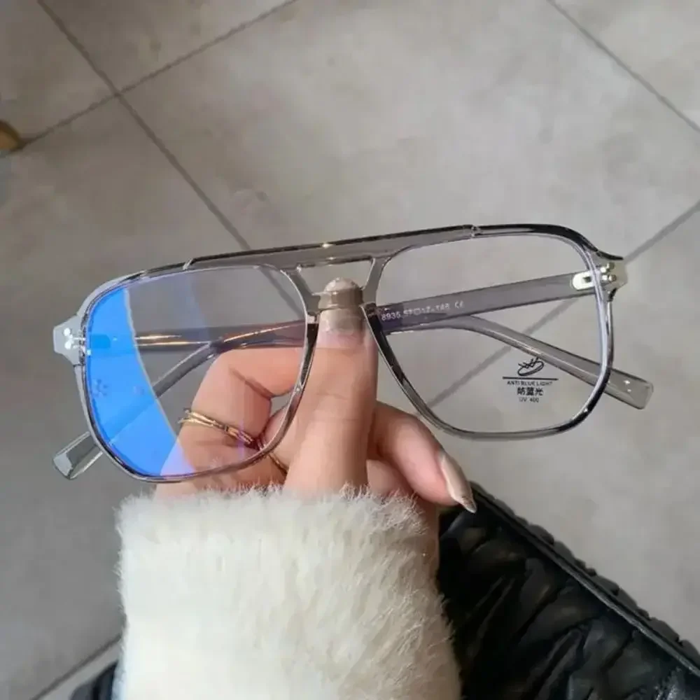 Óculos anti-luz azul com bloqueio de raios azuis, óculos quadrados de proteção para os olhos, ultraleve, óculos ópticos para homens e mulheres