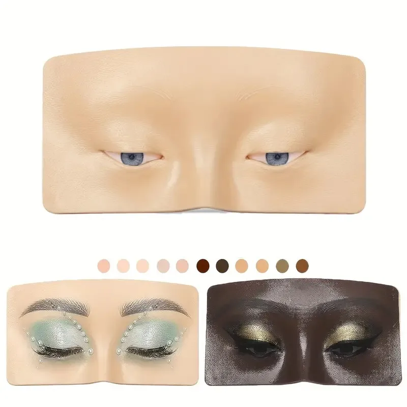 Make-up-Übungs-Gesichtsbrett, realistisches 3D-Pad, Lidschatten, Eyeliner, Augenbrauen, Wimpern, Kartierung, realistische Gesichtshaut, Augenbrett