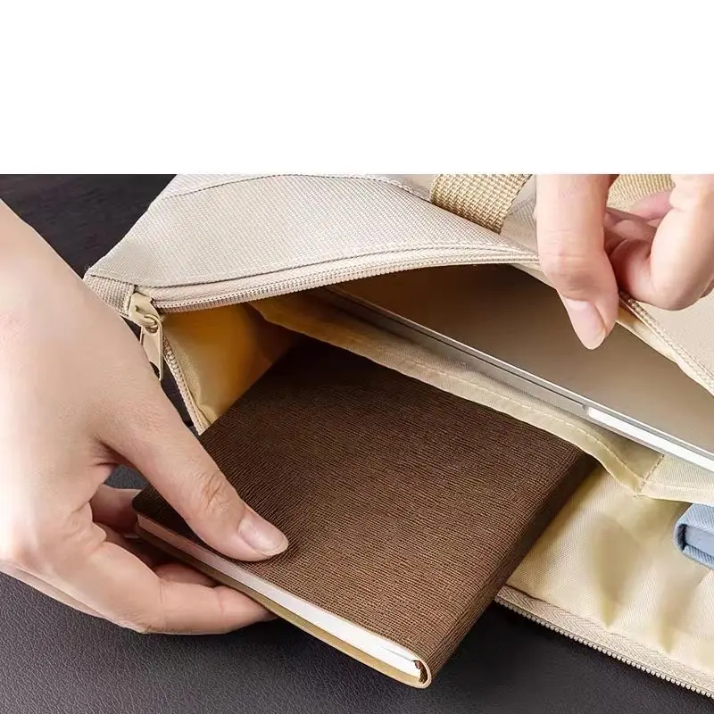 Thickened Large Capacity Oxford Cloth Canvas Briefcase Customizable Conference Document Bag Zipper Handbag Business File Bag