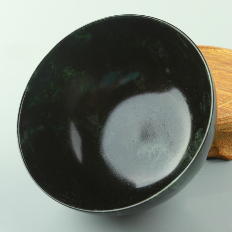 Dark Green Dark Jade Wine Glass Ornaments Carved Bowl Serpentine