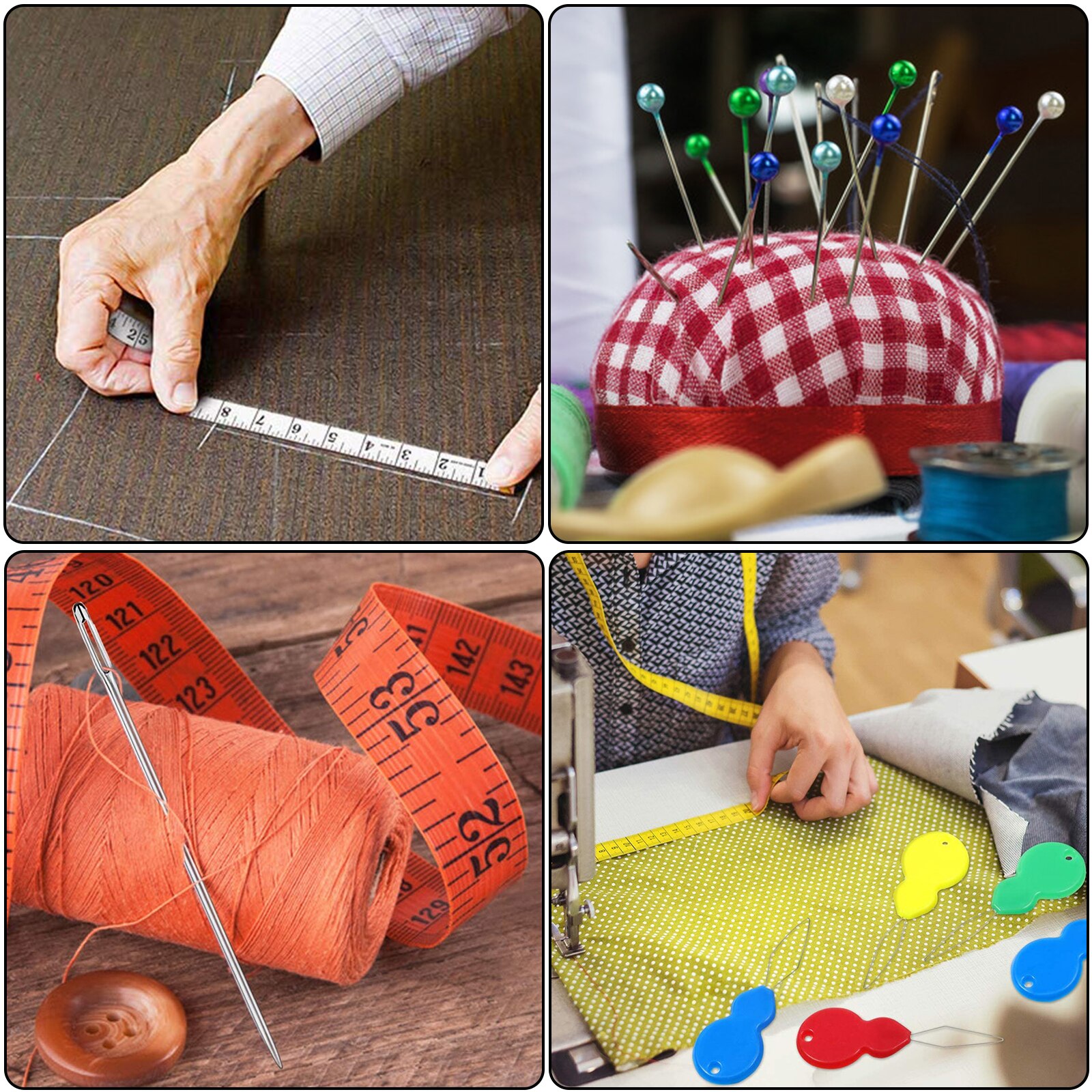 Alfileres de costura magnéticos, alfileres de silicona para muñeca, soporte de alfileres de almacenamiento, 4 colores