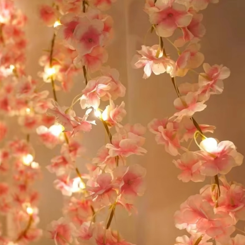 180 cm künstliche Sakura-Blumenranke für Hochzeitsdekoration, Gartenbogen, Zuhause, Raumdekoration, Party, Braut, gefälschte Seide, Outdoor-Ornament