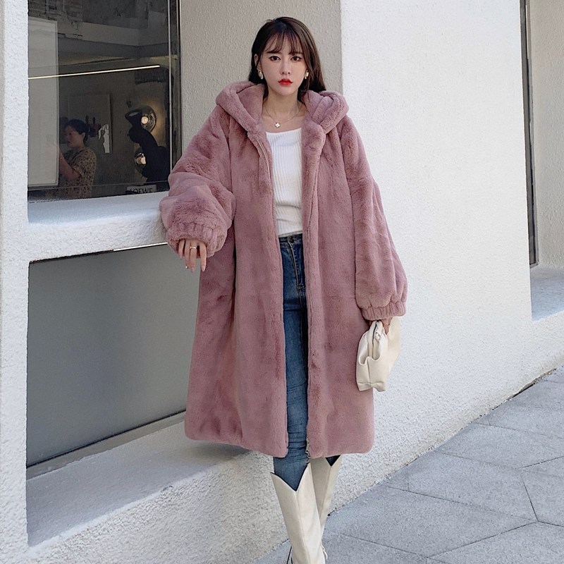 2023 新しい冬オーバーサイズフェイクファーコート冬のジャケットロングファージャケットフード付きオーバーコート女性パーカー厚く暖かい豪華なコート