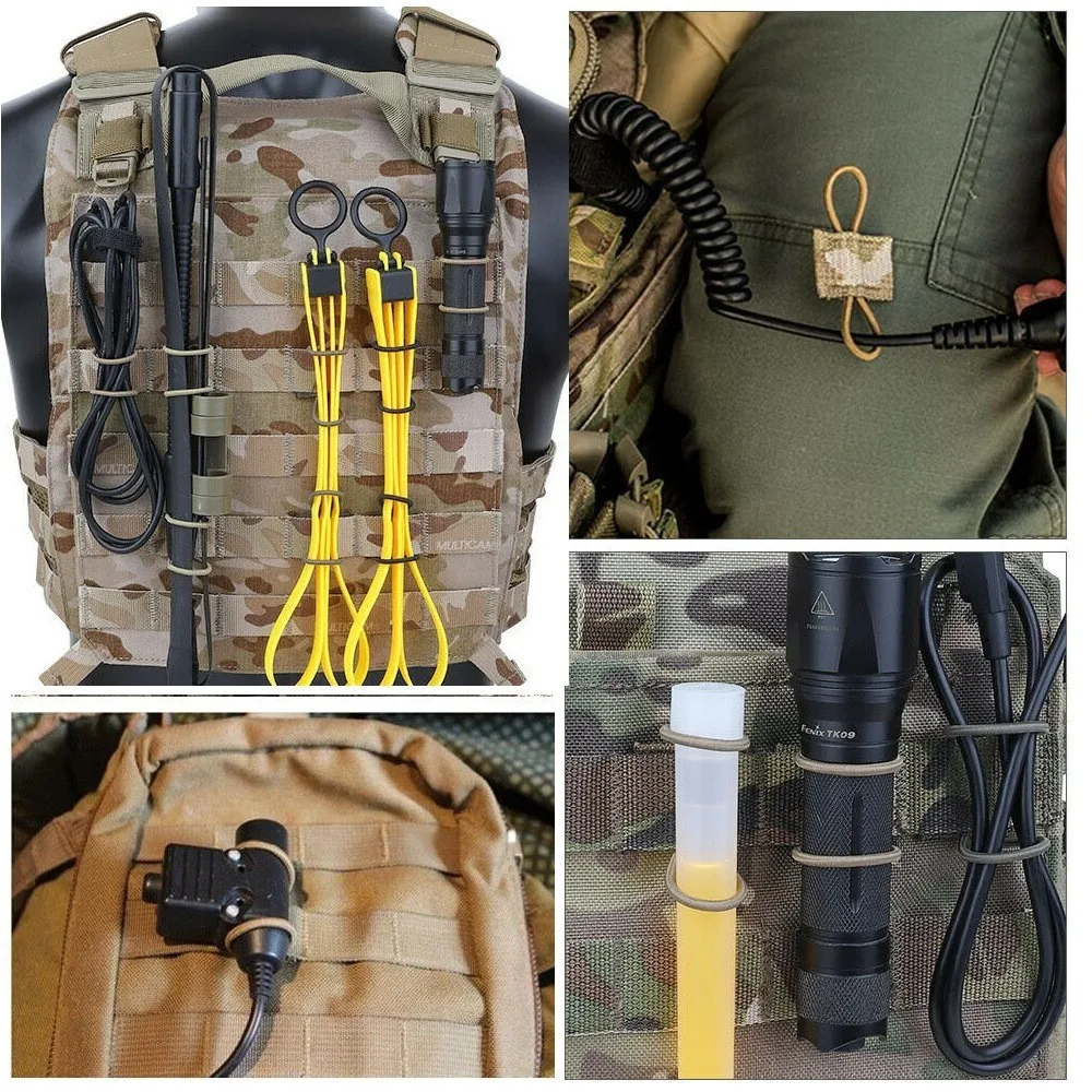 5/10 pçs antena ligação fivela tático molle sling adaptador fivela ao ar livre ptt cinta fixa caça mochila colete acessórios