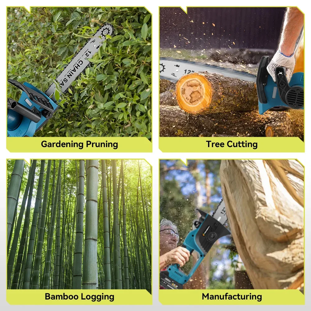 Yofidra 12 นิ้วBrushlessเลื่อยไฟฟ้า 18000RPMไร้สายแบบพกพาสวนตัดไม้เครื่องมือสําหรับMakita 18Vแบตเตอรี่