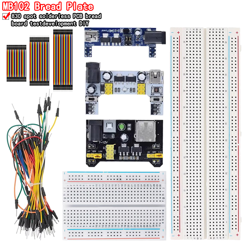 3.3V/5V MB102 Breadboard power module+MB-102 830 points Prototype Bread board for arduino kit +65 jumper wires wholesale