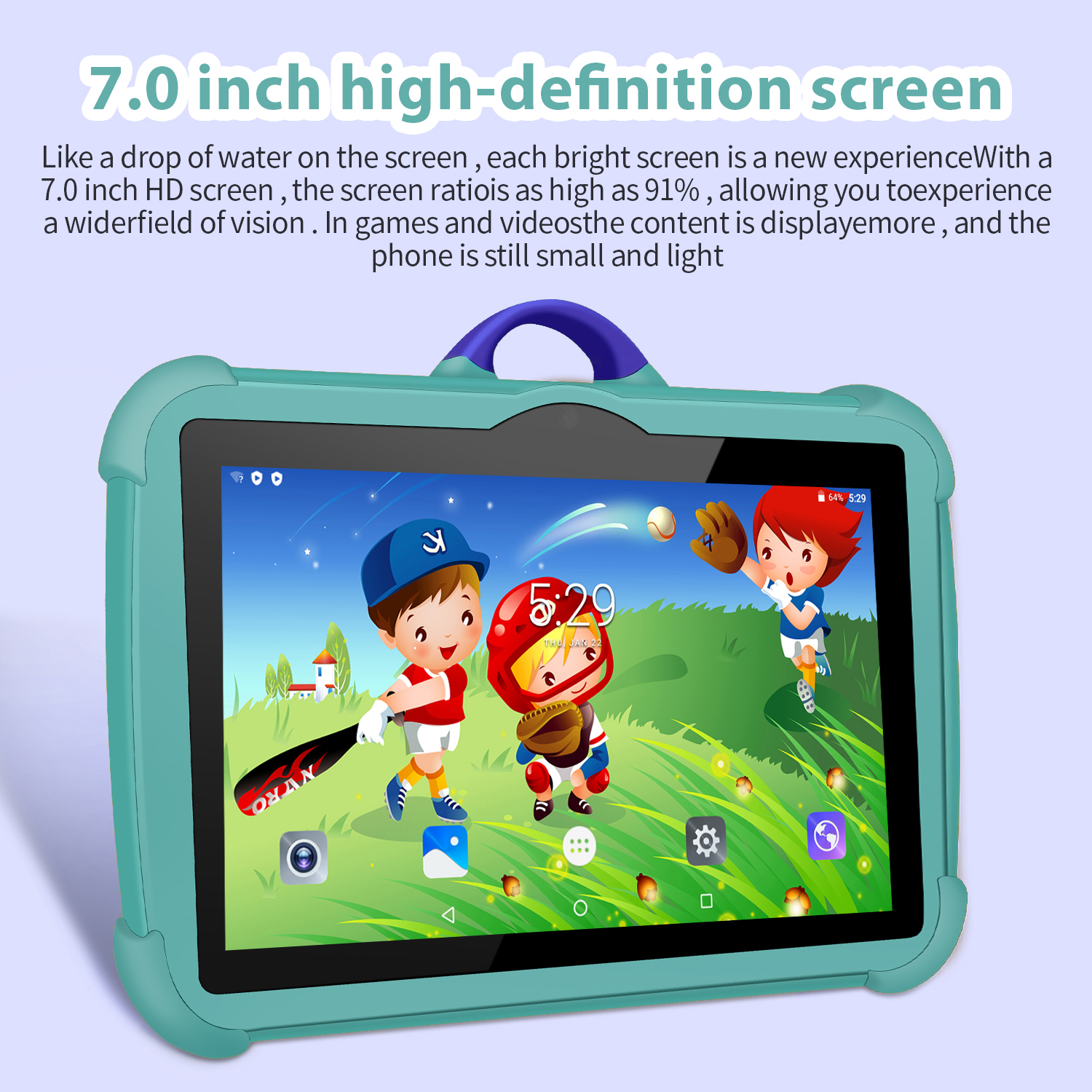 Nuevo 7 pulgadas Android 13 aprendizaje educación tabletas para niños Quad Core 4GB RAM 64GB ROM barato Simple tableta Pc favorito de los niños