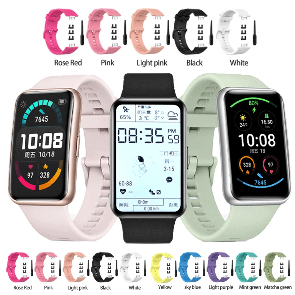 Pulseira de silicone para Huawei Watch FIT, Acessórios Smartwatch, Pulseira de substituição, Correia para Huawei Watch Fit, 2021