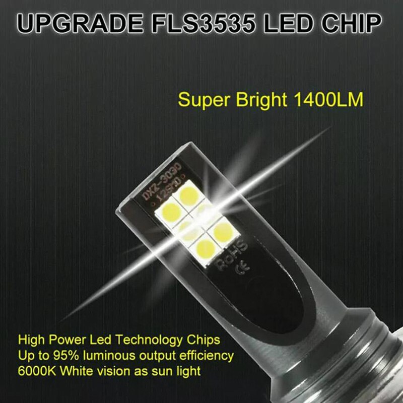 2 stuks H8 H9 H1 H3 Led H11 9005 HB3 9006 HB4 Auto CSP LED Mistkoplamp 6000K Wit Auto Mistlamp Dag Running Light