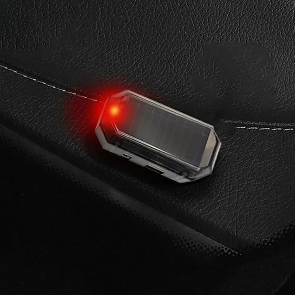 Car Solar Powered Wireless Anti-Theft Caution Lamp LED Flashing Light LED Alarm Fake Anti-theft Decorative Light 5*2.5cm 0.1A