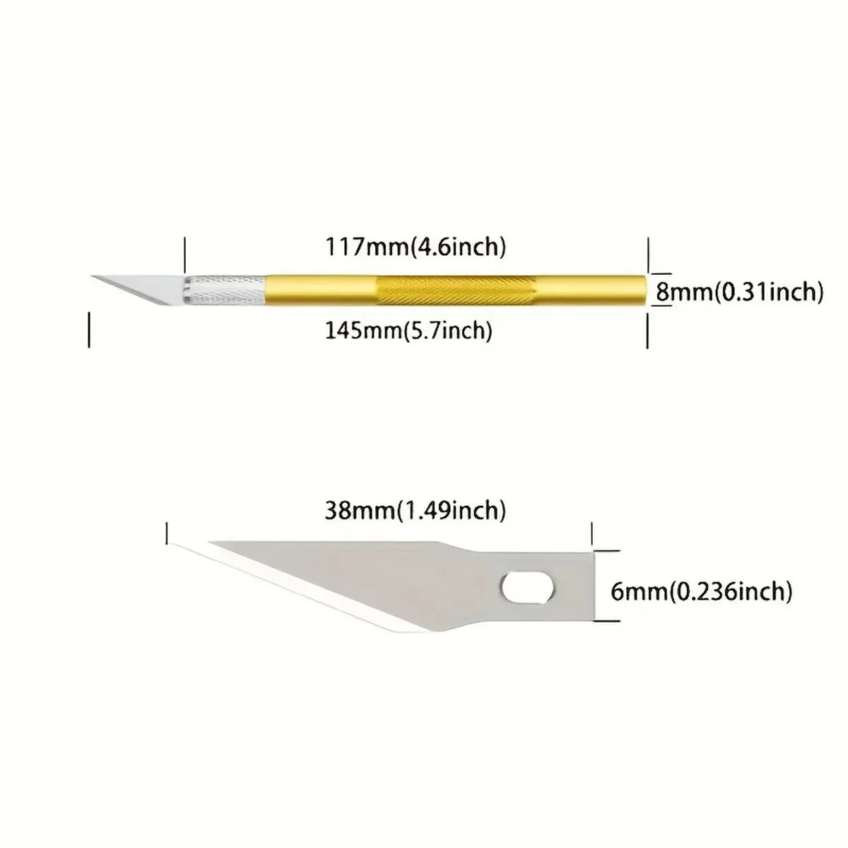 12 pz/set incisione Kit bisturi in metallo antiscivolo 1 coltello da intaglio And11 lame mestiere Hobby colore oro/argento, Aliuminum A