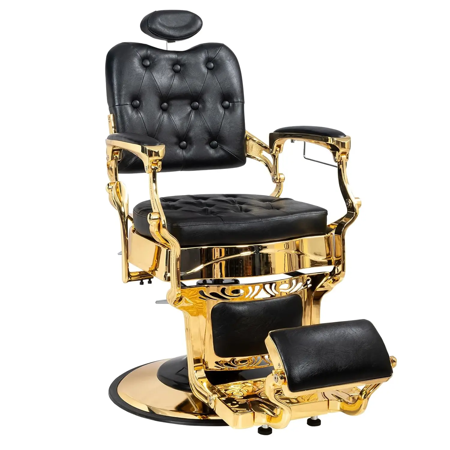 Heavy Duty Vintage Recline Barber Chair Hydraulic with Headrest, Supports up to 700lbs & 360°Rotatable, Professional