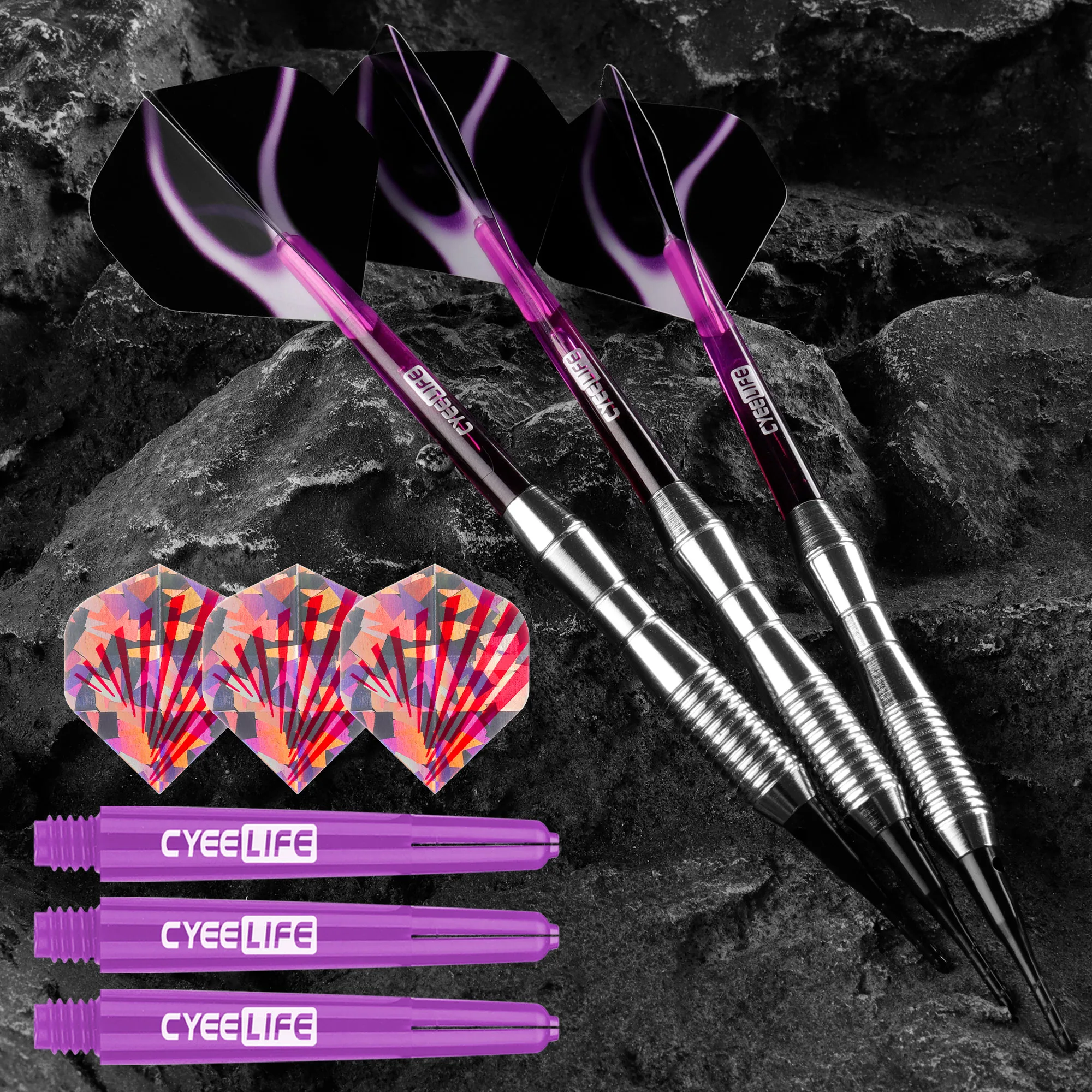 CyeeLife 18g Soft Tipped ลูกดอก Professional ในร่มพลาสติกเคล็ดลับลูกดอกชุดสําหรับอิเล็กทรอนิกส์ Dartboard เกมกล่องเก็บพลาสติก