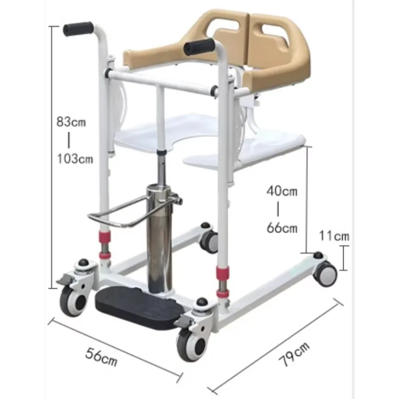 Populaire medische apparatuur voor gehandicapten Handmatige patiëntenlift Liften Commode Stoel tot bed Lift Stoel Ouderen Lift Stoel