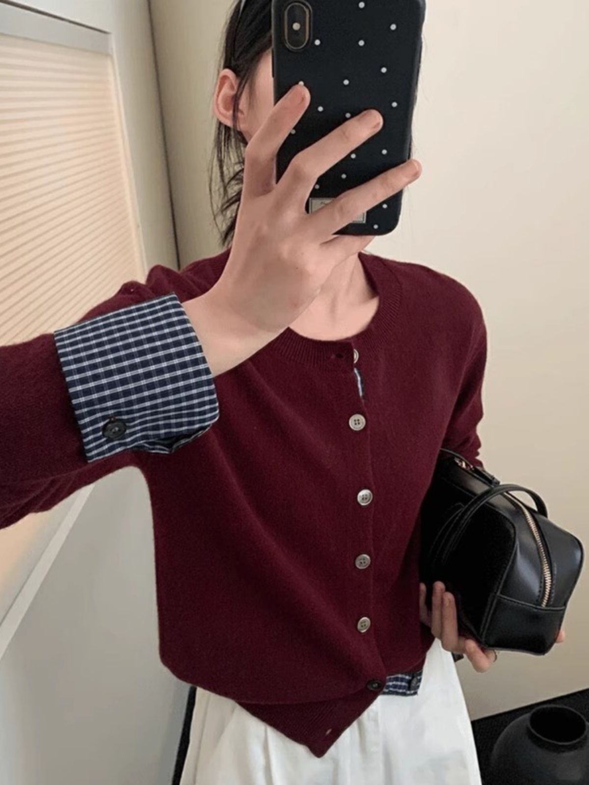 レディース シャツ セーター コンボ ニット カーディガン 春 2025 ウール ブレンド デザイン センセーション ニッチ 長袖 ラウンドネック ボタンアップ
