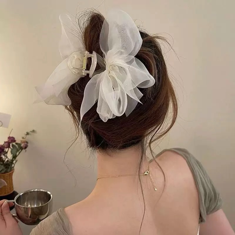 Modische Damen-Haarnadel mit Tüllschleife, eleganter Haarschmuck für den Alltag/Party