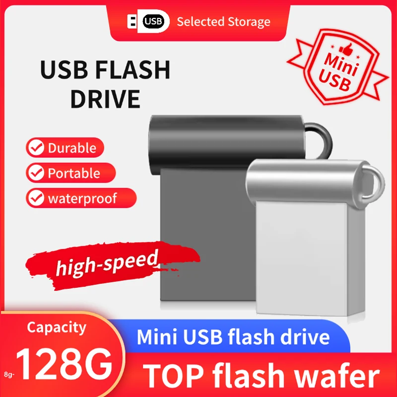 Mini unidad Flash USB de 128G, memoria Pendrive de alta velocidad de 64Gb, memoria USB de 32Gb, unidad de bolígrafo USB de Metal Gb, memoria USB de 8Gb de 128Gb