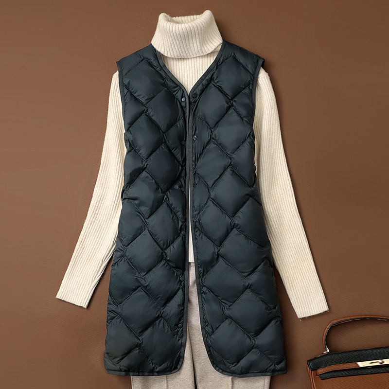 SEDUTMO Herbst Stepp Ente Unten Weste Ultra Licht Dünne Jacke Frauen Winter Feder Lange Warme Grundlegende Casual Weste ED2059